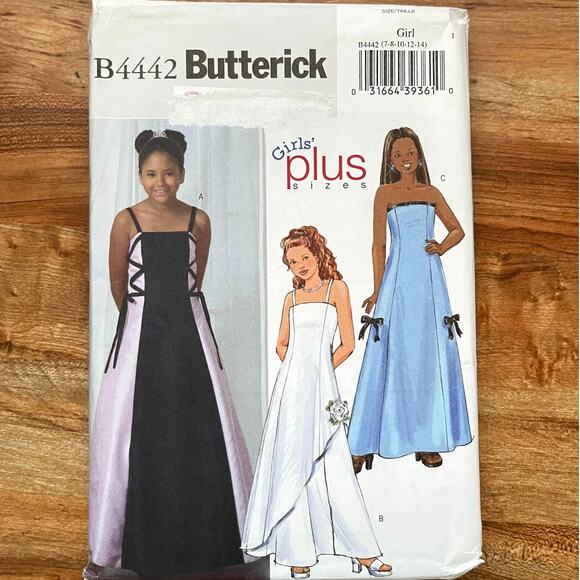 UNCUT Butterick 4442 Sewing Pattern Sz XXS XS Formal Spaghetti Strap Maxi Dress - Picture 1 of 2